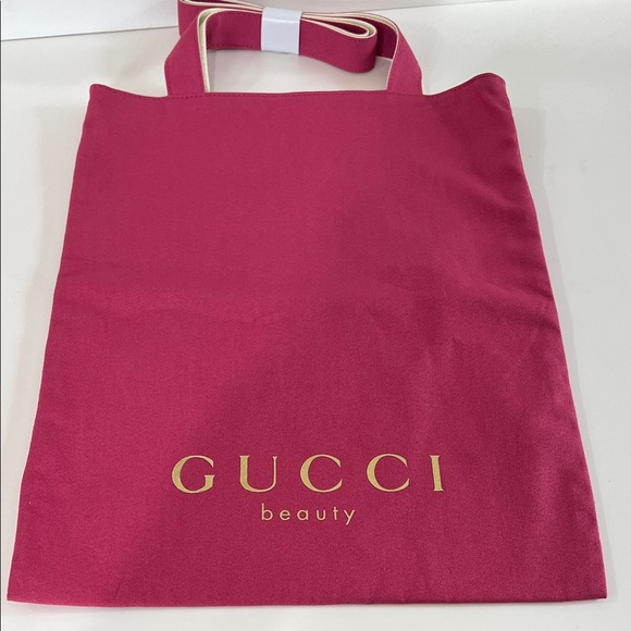 Gucci Beauty Fuchsia/Cream Reversible Tote Bag NWOT - Picture 1 of 8
